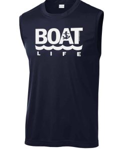 Boat Life Men’s Navy Competitor Anchor Tank Top Sleeveless Tee