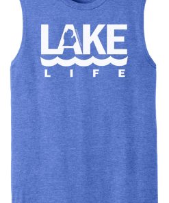 Lake Life Men’s Blue Frost Michigan Tank Top Sleeveless Tee