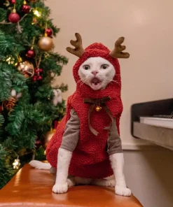 Christmas Sweaters for Cats-Elk Horns
