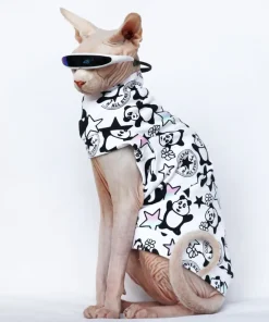 Panda Pattern Shirt for Sphynx