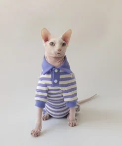 Pure Cotton High Elastic POLO Shirt Onesie for Cats