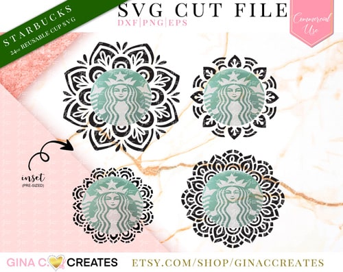 Mandala Monogram SVG Bundle | Starbucks SVG - Image 2