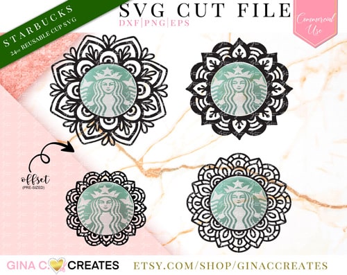 Mandala Monogram SVG Bundle | Starbucks SVG