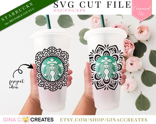 Mandala Monogram SVG Bundle | Starbucks SVG - Image 3
