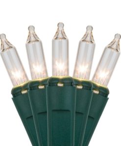 50 Light Set 6″ Spacing – Green Wire, Clear