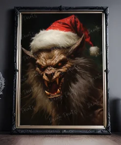 RaveIn Prints – Christmas Werewolf, Gothic Home Decor, Dark and Moody Wall Art, Captivating Prints